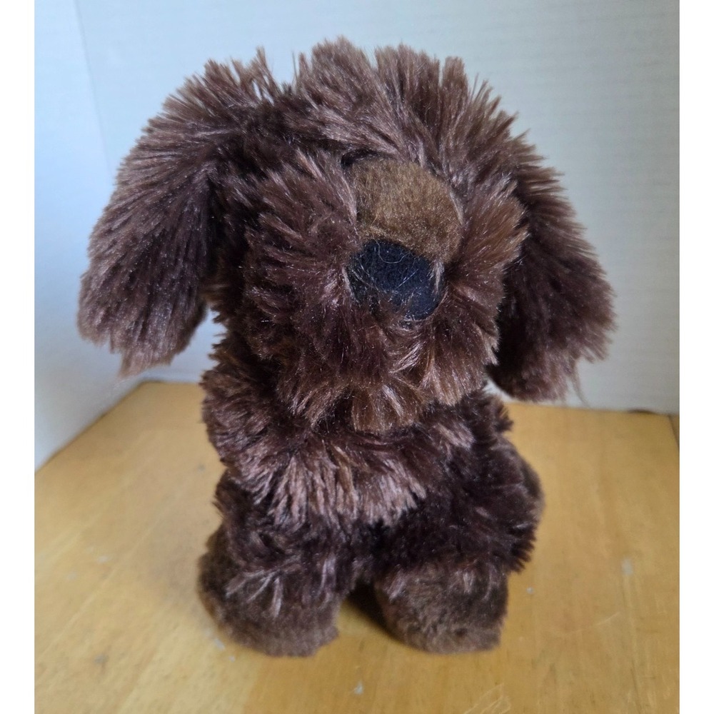 Manhattan Toy Plush Woollies Brown Shaggy Puppy Dog Stuffed Animal 2019 7 inch